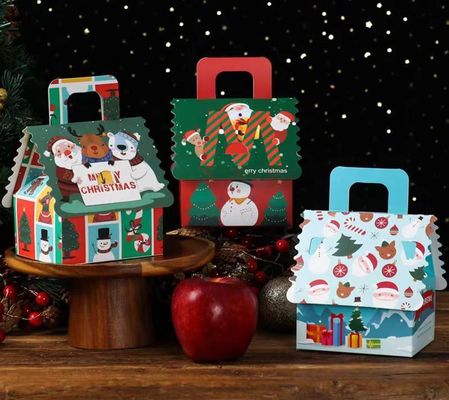 Bon prix Boîte cadeau en papier Apple personnalisée pour la veille de Noël avec poignée et design festif en ligne