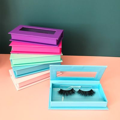 Wholesale Colorful Foldable Magnetic Eyelash Boxes With Transparent Window For Beauty Packaging