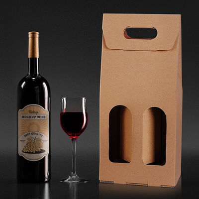Bom preço Caixas de presente de vinho ondulado ecológico de garrafa dupla portátil on-line