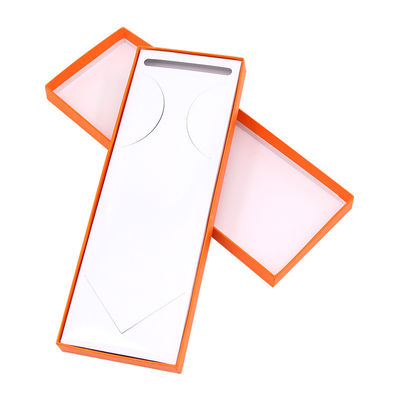Buen precio Caja de regalo rectangular rígida con tapa y base naranja para corbatas y accesorios en línea