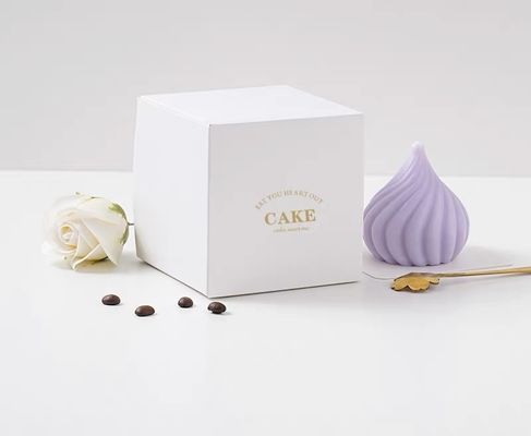 White Square Bakery cake folding carton Sturdy Elegant for Cake Presentation
