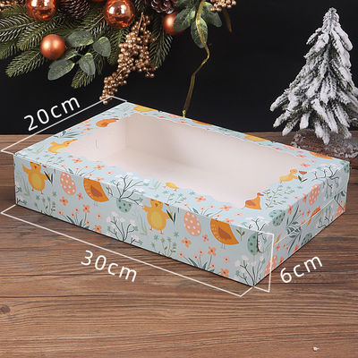 Good price Wholesale Windowed Paper Boxes For Cookies Baked Goods Candies Desserts Square Cakes online