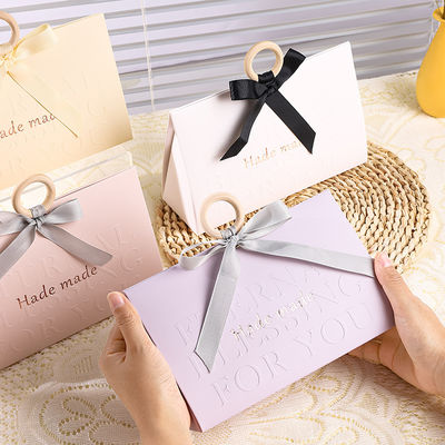 Luxury Minimalist Gift Boxes Bags Scarf Sock Wedding Favor Packaging Coating Glossy / Matte