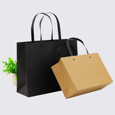 Minimalist Kraft Solid Color Paper Shopping Bags for Retail Gifts Branding