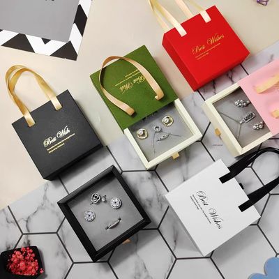 Giá tốt. Hộp đựng trang sức dạng kéo ra, bông tai, quà tặng, bao bì, hộp đựng, ngăn kéo trực tuyến