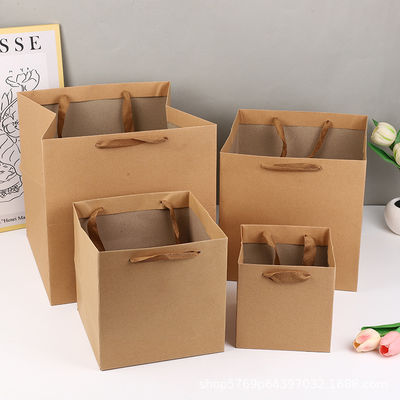 Good price Square Packaging Large Flower Bouquet Bag Thickened Kraft Paper Handbag online