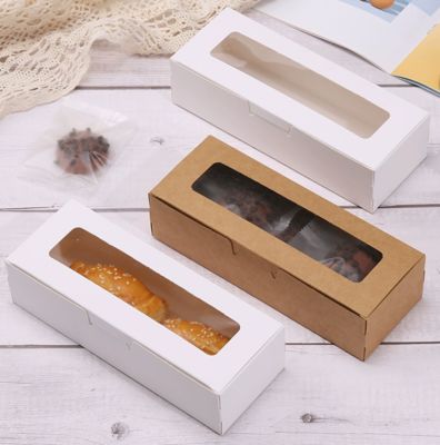 Harga yang bagus Kotak Jendela Kertas Kraft Kustom Untuk Macarons Kue Desain Flip Top on line