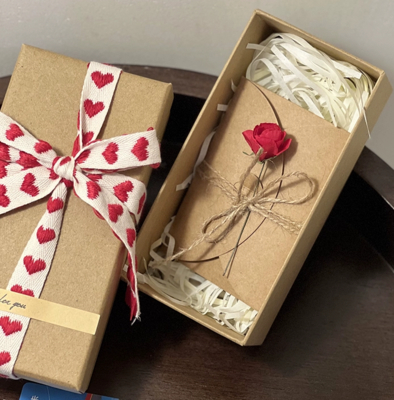 Creative Surprise Kraft Paper Gift Box with Envelope Ideal for Valentine's Day Birthday Love Confessions