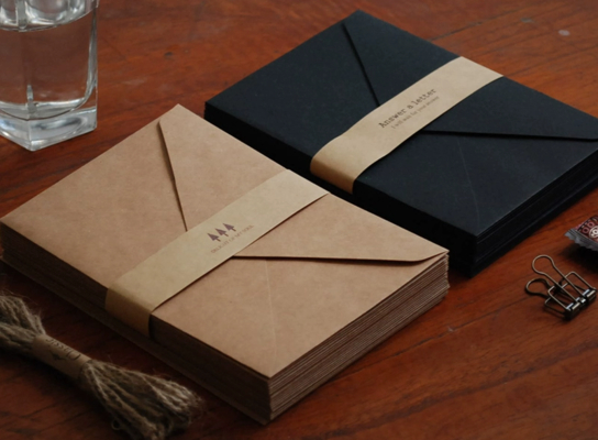 Custom A6 Kraft Paper Envelopes Black White Artistic Pouches For Postcards Photos Invitations Business Cards Gift Bag