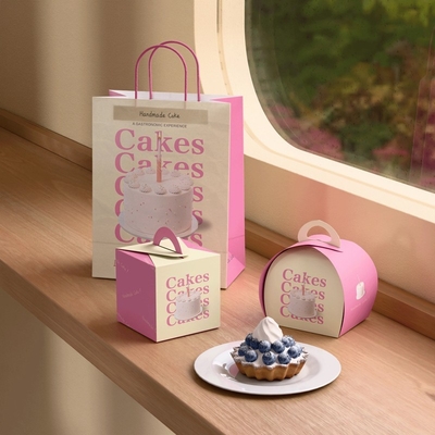 Customizable Cake Packaging Boxes For Bakery Gifts DIY Logo Printed Tiramisu Dessert Boxes