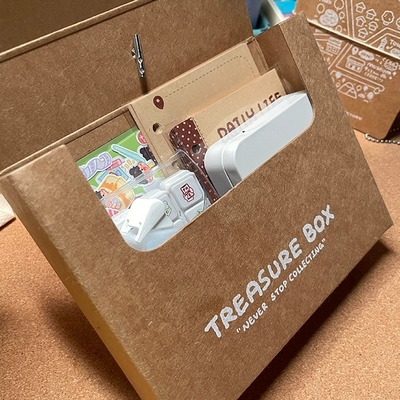 Custom Kraft Paper Storage Box Desk Organizer For Stationery Journaling Supplies Small Items