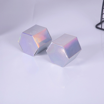 Good price Custom Hexagon Rectangle Holographic Paper Box Set Cardboard Luxury Rainbow Packaging online