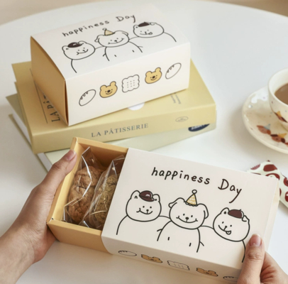 Custom Cute Drawer Gift Box For Cookies Scones Candy Empty Bakery Packaging Box For Gift Giving