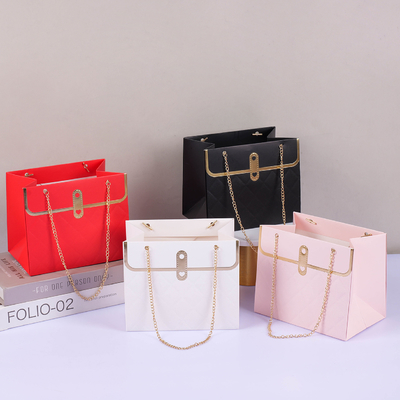 Gold Chain Gift Bags Set  4 Elegant Colors for Luxury Branding Special Occasions