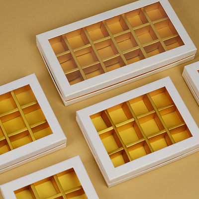 Custom 9/12 Grid Luxury Chocolate Gift Box with Mirror Lid Storage Drawer Premium Bakery Packaging for Pastries Bread Sweets​
