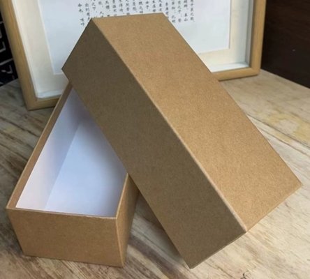 Buon prezzo Casella regalo Kraft marrone bianco di lusso Casella rigida rettangolare per tazze o ombrelli in linea