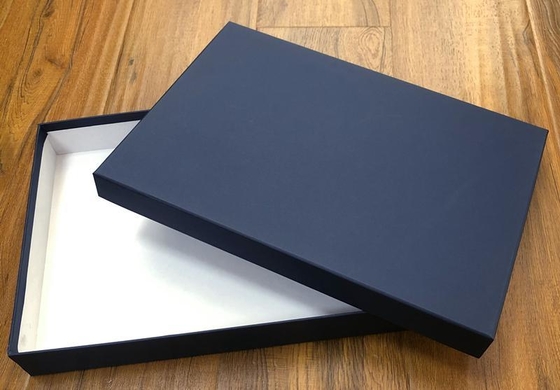 Custom Navy Blue Clothing Gift Box Large Rectangle Box For Shawl Pajamas Shirt