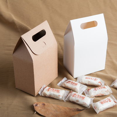 Bom preço Saco de Papel Kraft Portátil Reutilizável para Macarons e Bolos, com Tampa Simples para Embalagem de Biscoitos on-line