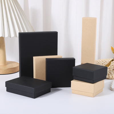 Goede prijs Kraft papier opslagdoos met deksel en bovenste en onderste juwelen verpakkingsdoos halsketting ring oorbel juwelendoos online