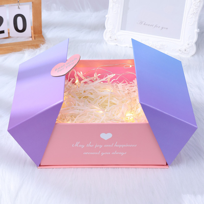Good price Romantic Double Door Heart Shaped Gift Box Gradient Blue Pink Wedding Favors Box For Valentine'S Day online