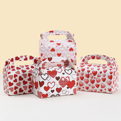 Giá tốt. Hộp đựng bánh ngọt bằng giấy kraft in hình tình yêu, túi xách tay quà tặng ngày Valentine trực tuyến