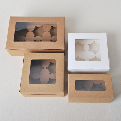 Cupcake Box Custom 2/4/6 Cups Packaging Box Cake Box Baking Muffin Cup Packaging Box
