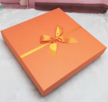 Harga yang bagus Luxury Oversized Orange Gift Box kotak kemasan persegi untuk kelulusan ulang tahun kanvas bingkai foto on line