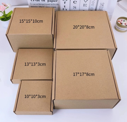 Giá tốt. Hộp vận chuyển Kraft dày tùy chỉnh Hộp sóng vuông để đóng gói quà tặng cốc trực tuyến