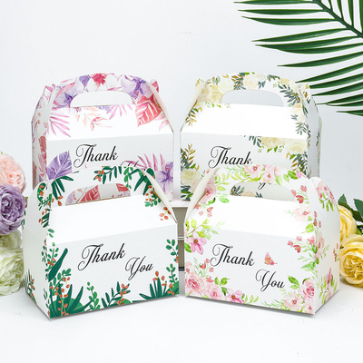 Bom preço Caixa de Bolo com Estampa Floral com Alça Embalagem de Presente Elegante para Lembrancinhas de Festa de Aniversário Doces e Sobremesas on-line