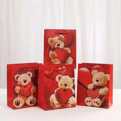 Bom preço Saco de Presente para Festa Saco de Embalagem de Doces Impresso Saco de Compras de Papel Kraft Saco de Papel Urso Bolsa on-line