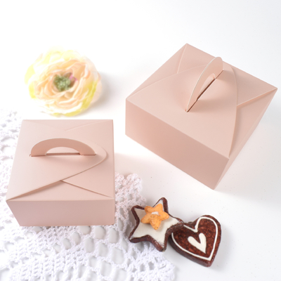 Good price Portable Pink Square Folding Packaging Box Party Candy Gift Box Cake Dessert Packaging Box online