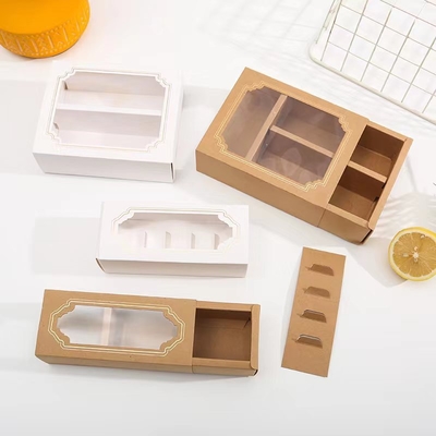 Guter Preis Transparente Fenster Macaron Verpackungsbox Weißer Karton Backen Kekse Westliche Konditorei Verpackungsbox Online