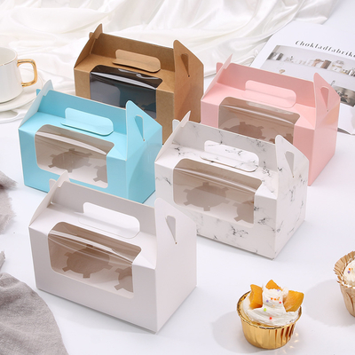 Good price Portable Kraft Paper Cake Box Window Transparent Swiss Roll Baking Packaging Dessert Cake Packaging Box online