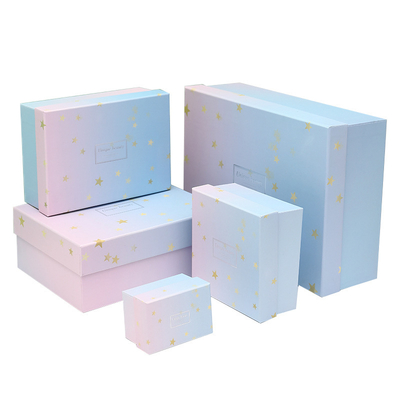 Gradient Gift Box Set Luxury Cosmetic Perfume Packaging With Gold Stars