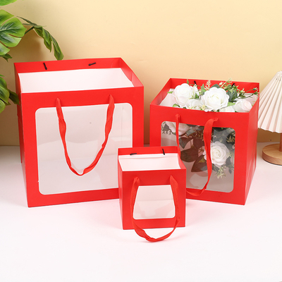 Good price Elegant Window Gift Bags Set Premium Tea Cosmetic Packaging With Floral Design  Customizable Logo online