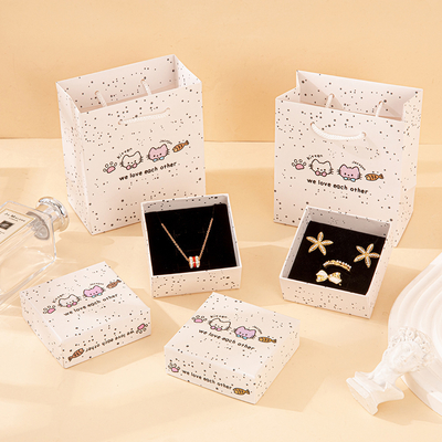 Good price Cartoon Jewelry Packaging Box Cute Ring Earring Necklace Gift Box Ornaments Storage Box online