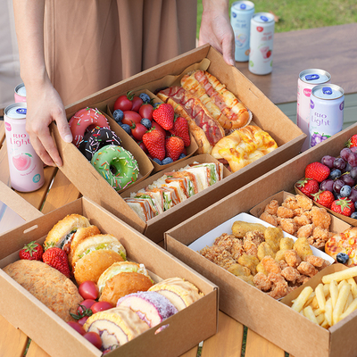 Giá tốt. Disposable Kraft Paper Lunch Box for Camping Picnic Desserts trực tuyến
