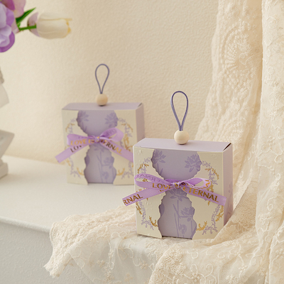 European Wedding Favor Box Floral Lace Hanging Candy Gift