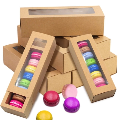 좋은 가격 Kraft Paper Macaron Box with Transparent Window 온라인으로