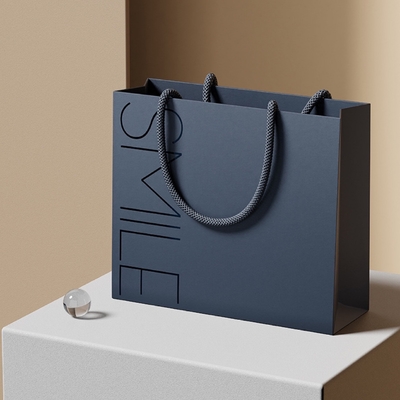 Custom Logo Kraft Paper Shopping Bag with Rope Handle