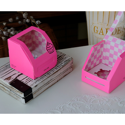 Customizable Colorful Cupcake Packaging Box with Window