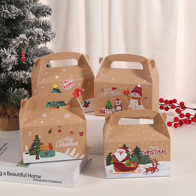 Custom Printed Christmas Gift Box with Twisted Paper Handle