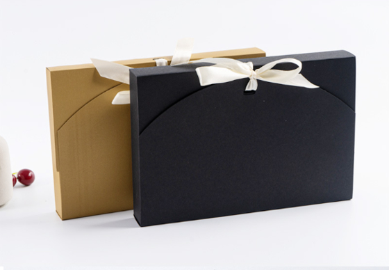 Good price Custom Gold Black Luxury Gift Box with Satin Ribbon online