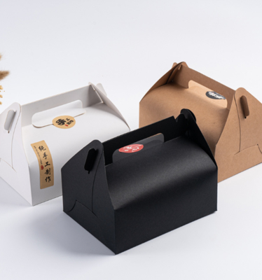 Custom Logo Bakery Carry Box Set for Cakes Pastries Cookies